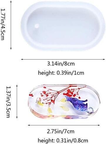 Nifocc Oval Keychain Silicone Mold Oval Keychain Charms Epoxy Resin Molds Casting Molds with Hole for DIY Crafts Making Large Size 6 Pcs in Kuwait