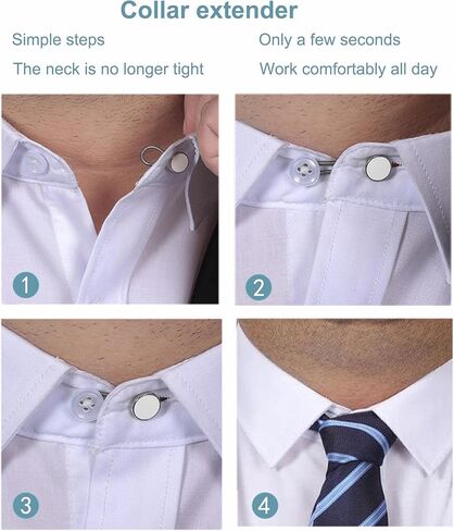 15 قطعة من وصلات الياقة، وموسعة الرقبة، وموسعات الأزرار، وزر عجب مرن لقمصان الرجال التي تناسب البنطلون والمعطف والقمصان in Kuwait