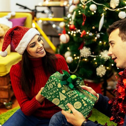ورق تغليف عيد الميلاد من كيستار، مجموعة ورق تغليف عيد الميلاد المسطحة المكونة من 8 أوراق للأطفال والنساء والرجال، أوراق ورق تغليف الهدايا المعاد تدويرها لحفلة عيد الميلاد وعطلة رأس السنة الجديدة، مقاس 20 × 28 بوصة لكل منها in Kuwait