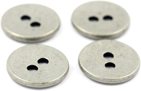 Bezelry 30 Pieces Concave Metal Hole Buttons. 15mm (5/8 inch) (Antique Silver) in Saudi Arabia