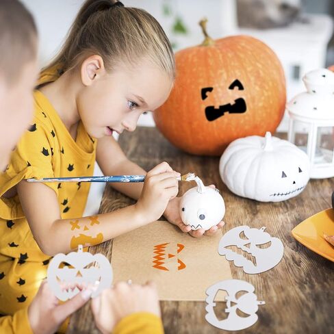 24 Pieces Halloween Pumpkin Faces Stencil Plastic Pumpkin Drawing Templates Pumpkin Pattern Stencils Reusable Face Art Stencils for Pumpkin Carving DIY Painting Crafting in Saudi Arabia