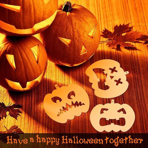 24 Pieces Halloween Pumpkin Faces Stencil Plastic Pumpkin Drawing Templates Pumpkin Pattern Stencils Reusable Face Art Stencils for Pumpkin Carving DIY Painting Crafting in Saudi Arabia