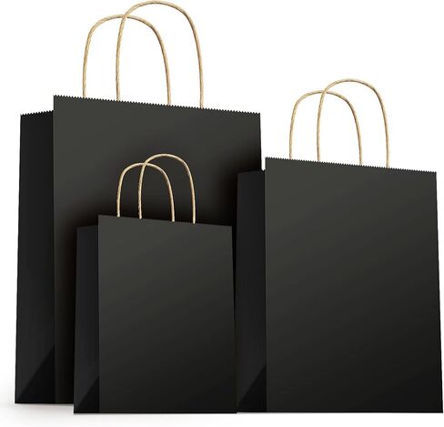 حقائب هدايا UCGOU مقاس 5.25 × 3.75 × 8 و8 × 4.25 × 10.5 و10 × 5 × 13 بوصة مقاس مختلط 75 قطعة إجماليًا - 25 قطعة لكل كيس ورق كرافت بني مع مقابض وحقائب تسوق وحقائب هدايا للحفلات وحقائب الهدايا الجيدة in Kuwait