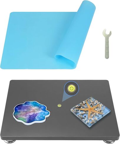 15.7x11.8in Leveling Board for Epoxy Resin, Adjustable Resin Leveling Board，Self-Leveling Table with Silicone Pad ，for DIY Resin Supplies, Acrylic Pouring Tool in Kuwait