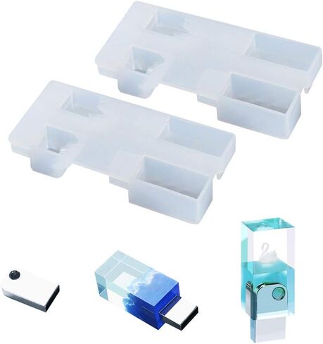 2 قطعة USB الراتنج العفن DIY USB ديكورات الراتنج الديكور الحرفية USB فلاش درايف DIY العفن الايبوكسي الراتنج قوالب للمجوهرات in Kuwait