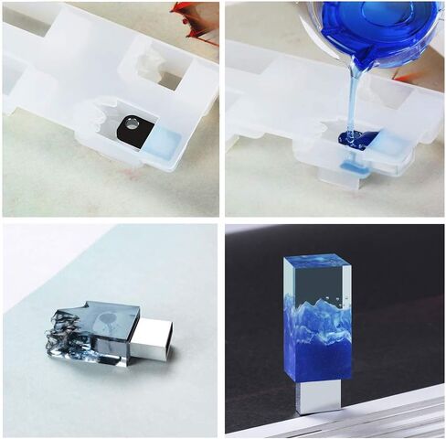 2 قطعة USB الراتنج العفن DIY USB ديكورات الراتنج الديكور الحرفية USB فلاش درايف DIY العفن الايبوكسي الراتنج قوالب للمجوهرات in Kuwait