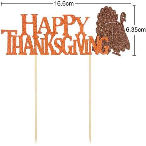BinaryABC Happy Thanksgiving Cake Topper Cake Picks,Thanksgiving Cake Decorations Party Supplies, Fall Themed Party Decoration,5Pcs in Saudi Arabia
