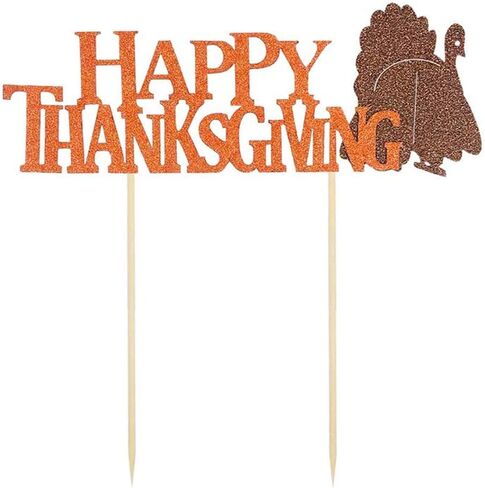 BinaryABC Happy Thanksgiving Cake Topper Cake Picks,Thanksgiving Cake Decorations Party Supplies, Fall Themed Party Decoration,5Pcs in Saudi Arabia