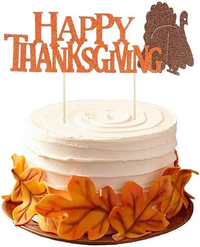 BinaryABC Happy Thanksgiving Cake Topper Cake Picks,Thanksgiving Cake Decorations Party Supplies, Fall Themed Party Decoration,5Pcs in Saudi Arabia