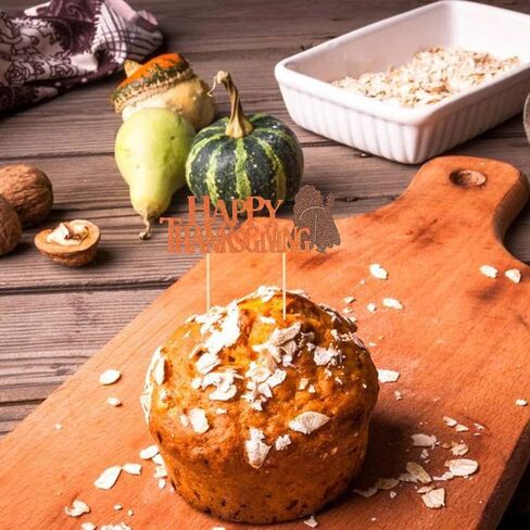 BinaryABC Happy Thanksgiving Cake Topper Cake Picks,Thanksgiving Cake Decorations Party Supplies, Fall Themed Party Decoration,5Pcs in Saudi Arabia