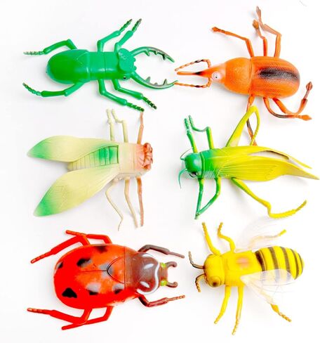 مجموعة مجسمات حشرات كبيرة من ايدينيدز مكونة من 6 قطع بتصميم خنفساء واقعية، نموذج حشرات خنفساء مقلد لحفلات اعياد الميلاد والهالوين، مقاس L in Kuwait