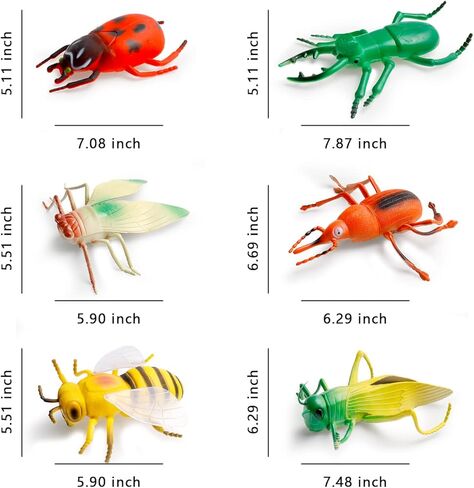 مجموعة مجسمات حشرات كبيرة من ايدينيدز مكونة من 6 قطع بتصميم خنفساء واقعية، نموذج حشرات خنفساء مقلد لحفلات اعياد الميلاد والهالوين، مقاس L in Kuwait