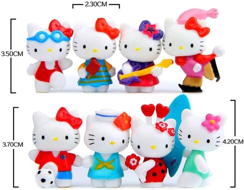 هايستايل مجموعة العاب شخصيات قطط لطيفة مكونة من 8 قطع، مجموعة العاب مجسمات صغيرة لتزيين الكيك والنباتات وتزيين السيارات in Kuwait