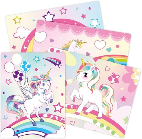 wernnsai ملصقات نقطية فن حرفة للأطفال من سن 4 إلى 8 سنوات - مجموعة أنشطة فنية لملصقات نقطية 8 موضوع يونيكورن مع ملصقات لا فوضى، مجموعات حرفية رسم خالية من الفوضى للأطفال الصغار الفتيات تعلم ما قبل المدرسة in Kuwait