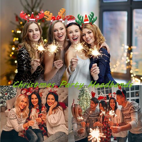 12 قطعة من عصابات الرأس لحفلات أعياد الميلاد زي رأس عيد الميلاد قبعة القبعات القبعات الجان حزب عصابات رأس الرنة in Kuwait