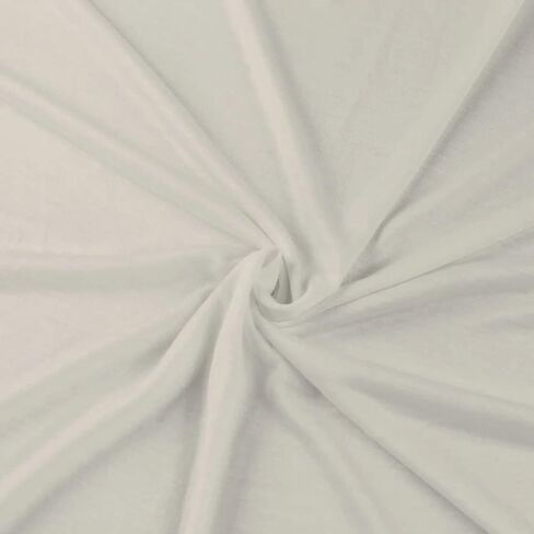 Texco Inc خفيف الوزن بلون سادة 100% رايون جيرسي متماسك في اتجاهين ملابس تزيين قابلة للتمدد من القماش DIY، أبيض فاتح 1 ياردة in Kuwait