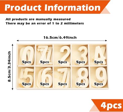 مجموعة أرقام خشبية 200 قطعة أبجدية خشبية للحرف اليدوية، أرقام خشبية غير مكتملة أرقام خشبية 0-9 مع منظم شبكة فرز مناسبة لتعلم تنوير الأطفال وتزيين المنزل in Kuwait