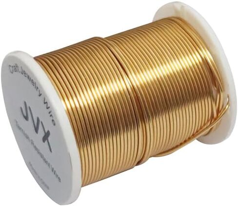 JVX 16 مقياس 5 ياردة سلك مجوهرات مطرز وسلك أعمال يدوية سلك نحاسي مقاوم للتلطيخ لون ذهبي in Kuwait