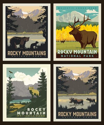 لوحة وسادة Rocky Mountain National Park من مجموعة Anderson Design Group من Riley Blake Designs، نسيج لحاف قطني 100% PP8935R-ROCK - 36 بوصة × 42 بوصة in Saudi Arabia