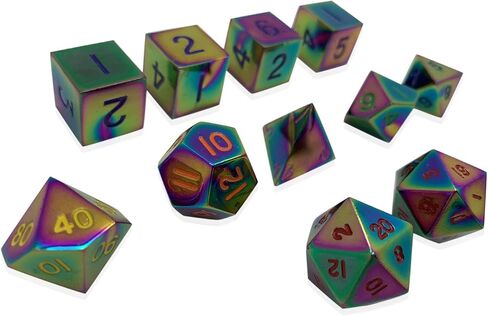 مجموعة مكونة من 11 قطعة من BiFrost Thieves تحتوي على نرد متعدد السطوح معدني بالكامل من Norse Foundry | ألعاب الرياضيات آر بي جي DND باثفايندر in Kuwait