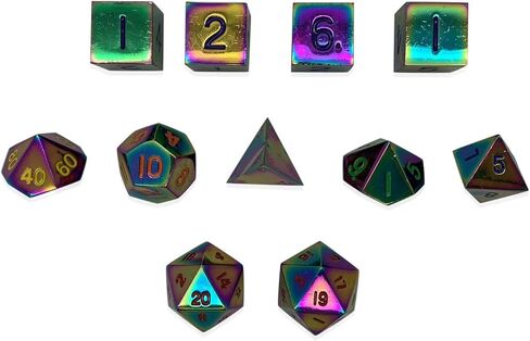 مجموعة مكونة من 11 قطعة من BiFrost Thieves تحتوي على نرد متعدد السطوح معدني بالكامل من Norse Foundry | ألعاب الرياضيات آر بي جي DND باثفايندر in Kuwait