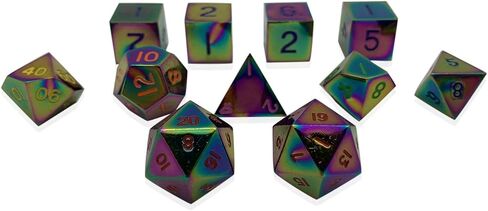 مجموعة مكونة من 11 قطعة من BiFrost Thieves تحتوي على نرد متعدد السطوح معدني بالكامل من Norse Foundry | ألعاب الرياضيات آر بي جي DND باثفايندر in Kuwait