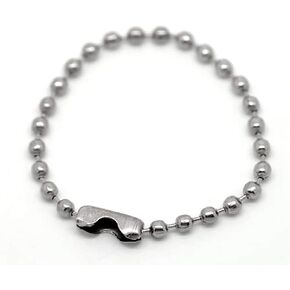 Housweety 100pcs Silver Tone Connector Clasp Ball Chains Keychain Tag 12cm (12CM-100PCS)