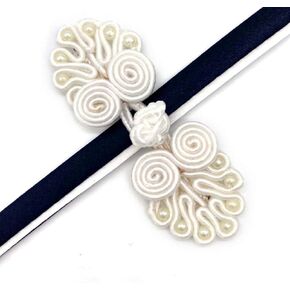 4Pcs Vintage Traditional Chinese Frog Knot Button Closure Buttons Fastener Frog Closure Buckle for DIY Sewing Casual Coats Cheongsam Wear,White in Kuwait