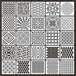 استنسل شجرة للرسم مقاس 15.24 سم، استنسل نباتات طبيعية قابلة لإعادة الاستخدام، 25 قطعة قالب رسم شجرة للرسم على القماش الخشبي لديكور الحائط المنزلي (شجرة)