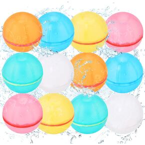 12 قطعة من بالونات المياه المغناطيسية القابلة لإعادة الاستخدام على شكل دونات، ألعاب شاطئ حمام السباحة للأطفال البالغين، قنبلة مياه مغناطيسية من السيليكون ذاتية الغلق وسريعة التعبئة، لوازم حفلات قنبلة المياه الممتعة (دونات) in Kuwait