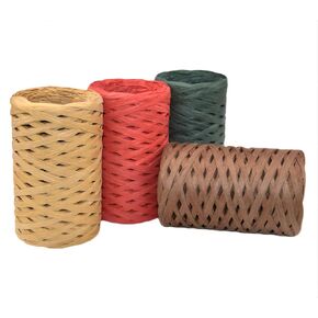 J JIAYU Raffia Ribbon Craft Ribbon Gift Wrapping Paper 4 Rolls 800 feet Paper Rope, Suitable for Christmas in Kuwait