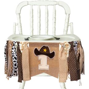 Cowboy Rodeo 1st Birthday High Chair Banner - Western First Birthday Party Decorations,Farm Decor Photo Prop Smash Cake,Cowboy Birthday Party (COWBOY 1st)