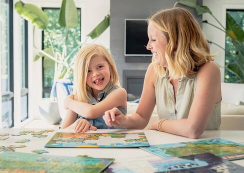 Chuckle & Roar - عبوة من 4 ألغاز صينية - خريطة حيوانات الولايات المتحدة الأمريكية، حيوانات قطبية، مغامرة تنتظر، عادلة - قطع أكبر مصممة للأيدي في مرحلة ما قبل المدرسة - 36 و48 قطعة من ألغاز صينية in Saudi Arabia