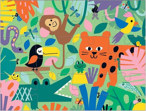 Mudpuppy Jungle Can You Spot? Puzzle from Mudpuppy - 12 Piece Jigsaw Puzzle Featuring Colorful Jungle Animals and 5 Things to Search and Find, 18" x 13.75", Ages 2+ in Saudi Arabia