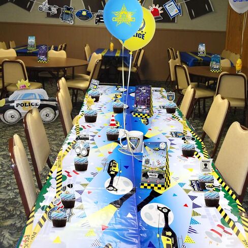 KEFAN Police Birthday Party Decorations, Police Theme Birthday Party Supplies including HAPPY BIRTHDAY Banner, Themed Banners, Cake Toppers, Gift Bags, Balloons, Tablecloth for Kids Birthday Party in Kuwait