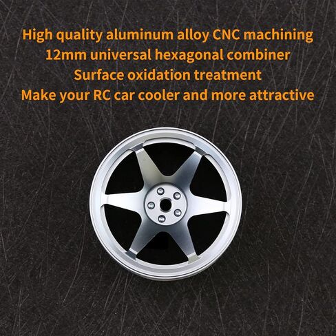 RC Alloy Rims Car Wheel Hub Hex 12mm Aluminium 52mm for 1.9inch Tires RC Crawler Car and 1/10 On-Road/Drift in Saudi Arabia