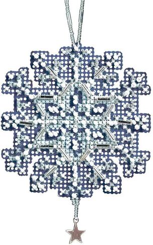 طقم تزيين مطرز بنجمة كريستال مطرزة بخيط متقاطع Mill Hill 2012 Snow Crystal MH162302 in Saudi Arabia