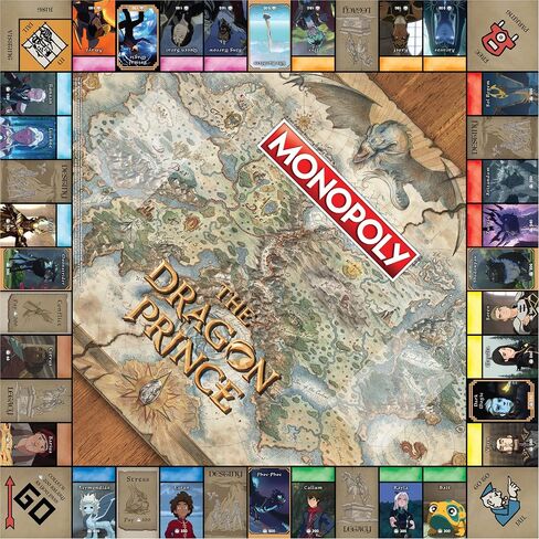Monopoly: The Dragon Prince | Buy, Sell, Trade Characters Such as Ezran, Rayla, and Callum from The Netflix Series | Classic Monopoly Game | Officially-Licensed The Dragon Prince Merchandise in Saudi Arabia