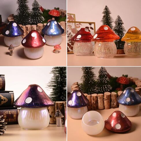 قطعتان من قالب راتنج الجرة مع غطاء، قالب صندوق من الراتنج على شكل فطر اليقطين، قالب من السيليكون للهالوين، قالب حاوية من راتنجات الإيبوكسي لحامل المجوهرات المصنوع يدويًا، حلية تخزين الهدايا in Kuwait