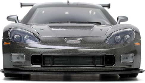 سيارة شيفروليه كورفيت C6R مصبوبة بمقياس 1:24 2005 من بيج تايم ماسل، لون رمادي فحمي، العاب للاطفال والكبار in Saudi Arabia