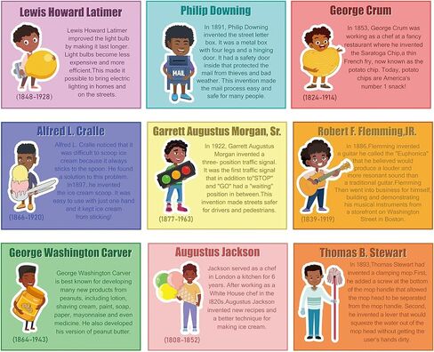 Noveread 9 Pcs Black History Month Posters 8.5x11 Inch African American Inspirational Wall Posters Motivational Famous Inventors History Classroom Posters Art Decorations for School Students Teacher in Saudi Arabia
