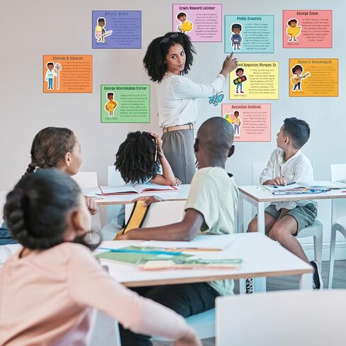 Noveread 9 Pcs Black History Month Posters 8.5x11 Inch African American Inspirational Wall Posters Motivational Famous Inventors History Classroom Posters Art Decorations for School Students Teacher in Saudi Arabia