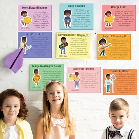 Noveread 9 Pcs Black History Month Posters 8.5x11 Inch African American Inspirational Wall Posters Motivational Famous Inventors History Classroom Posters Art Decorations for School Students Teacher in Saudi Arabia