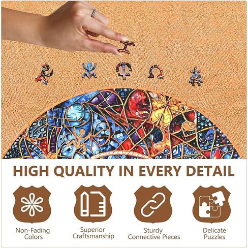 AAGOOD Wooden Jigsaw Puzzles - Advanced Lights Shadow Wooden Puzzle Adult Unique Shape Wooden Jigsaw Puzzle for Adults, Perfect for Birthday, Family Puzzles 11.6 * 11.6in 221pcs in Kuwait