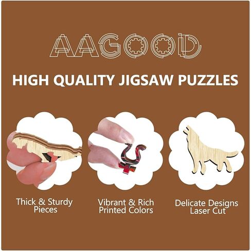 AAGOOD Wooden Jigsaw Puzzles - Advanced Lights Shadow Wooden Puzzle Adult Unique Shape Wooden Jigsaw Puzzle for Adults, Perfect for Birthday, Family Puzzles 11.6 * 11.6in 221pcs in Kuwait