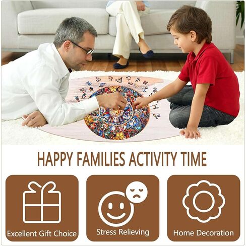 AAGOOD Wooden Jigsaw Puzzles - Advanced Lights Shadow Wooden Puzzle Adult Unique Shape Wooden Jigsaw Puzzle for Adults, Perfect for Birthday, Family Puzzles 11.6 * 11.6in 221pcs in Kuwait