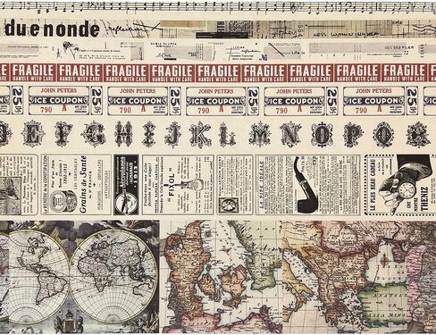8 Rolls Vintage Washi Tape Set, 53/30/15/10/mm Wide Map Travel Letter Antique Retro Japanese Decorative Masking Tape for Arts DIY Crafts Scrapbooking Album Bullet Junk Journal Planners Calendars in Saudi Arabia