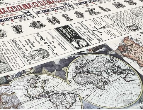 8 Rolls Vintage Washi Tape Set, 53/30/15/10/mm Wide Map Travel Letter Antique Retro Japanese Decorative Masking Tape for Arts DIY Crafts Scrapbooking Album Bullet Junk Journal Planners Calendars in Saudi Arabia