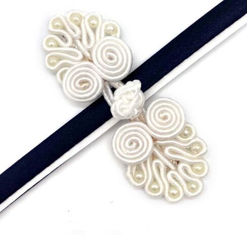 4Pcs Vintage Traditional Chinese Frog Knot Button Closure Buttons Fastener Frog Closure Buckle for DIY Sewing Casual Coats Cheongsam Wear,White in Kuwait