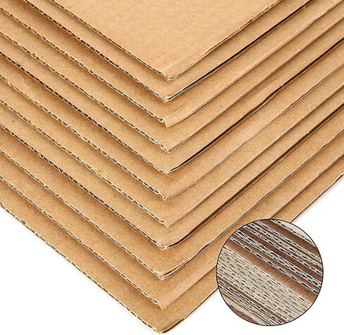 AKOLAFE 50 Pack 8.7x11 Inch Corrugated Cardboard Sheets 3mm Thick Flat Cardboard Sheets Brown Kraft Paper Sheets Cardboard Squares Separators for Shipping Mailing Packing Picture Frame Backing Project in Saudi Arabia